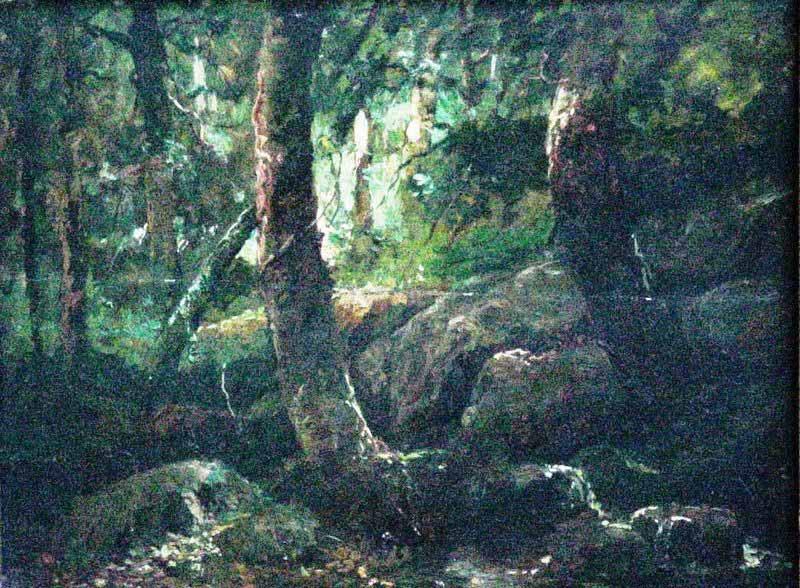 Antonio Parreiras Interior of a forest Norge oil painting art